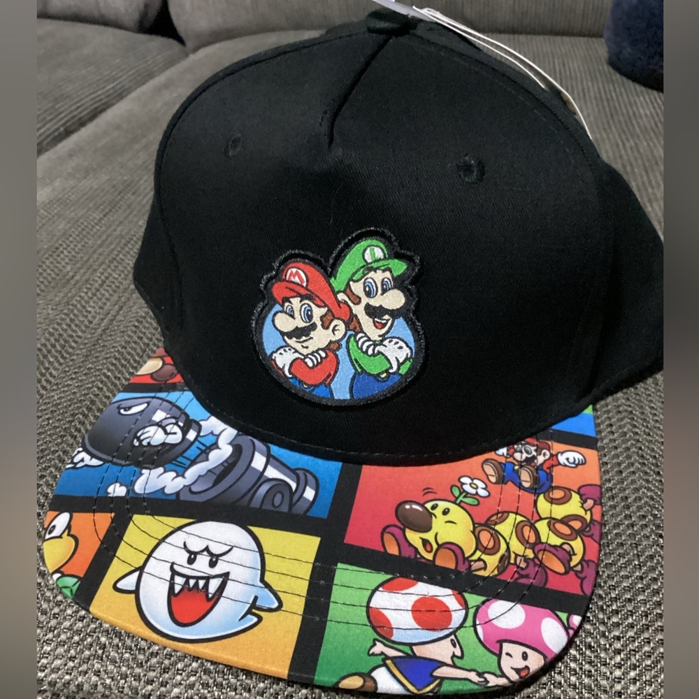 Super Mario Bros Nintendo Youth Snap Back Cap Hat, OS 2022
